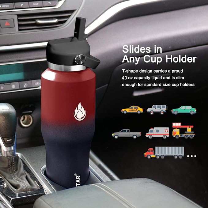 SENDESTAR 40oz Water Bottle Wide Mouth Stainless Steel Vacuum Insulated Double - Image 2