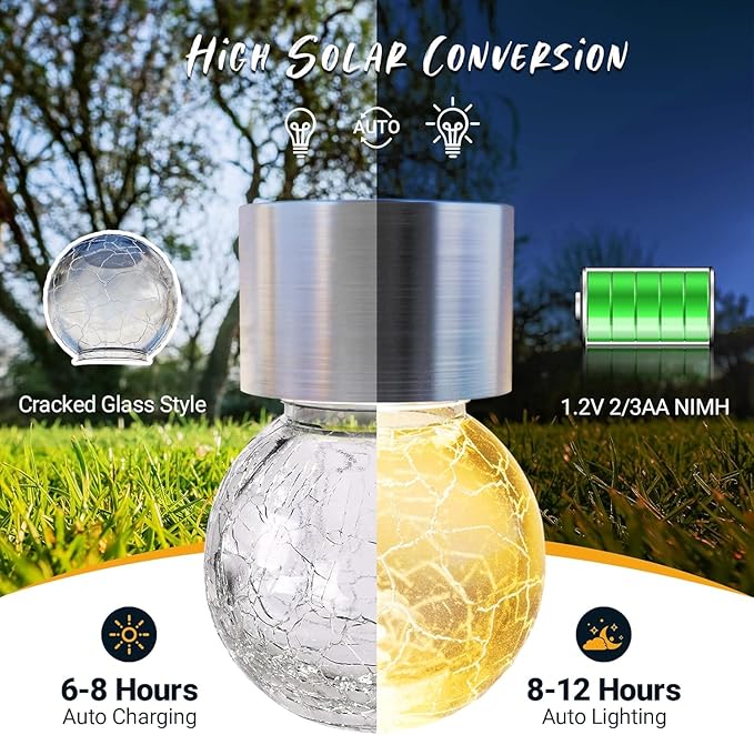 GIGALUMI Solar Lights Outdoor Waterproof, 8 Pack Solar Hanging Lights Garden - Image 4