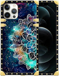 Compatible with iPhone 12 Case, Starry Sky Colourful Mandala Luxury Golden by Unknown