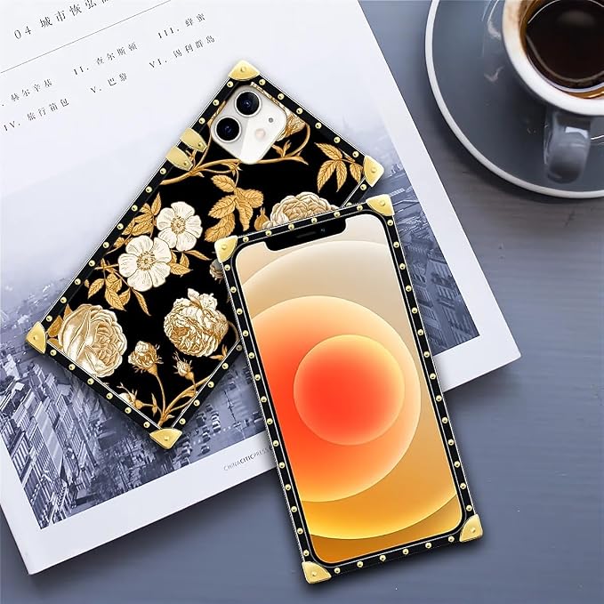 Compatible with iPhone 11 Case, Blooming Rose Golden Flower Luxury Golden - Image 6
