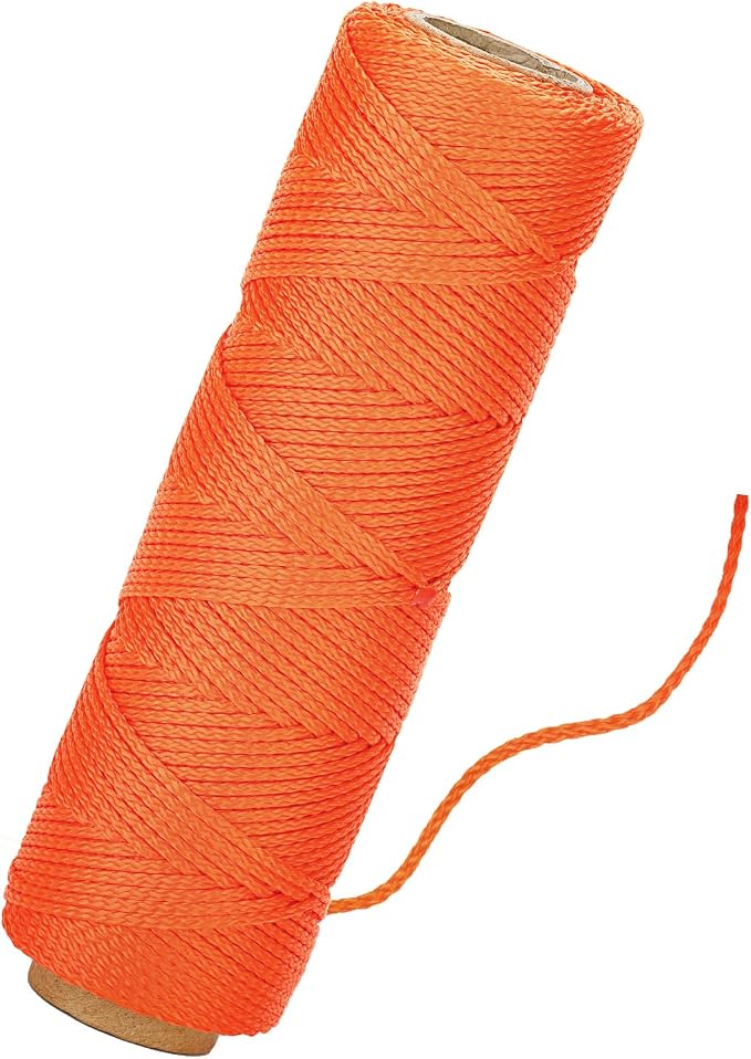 KINGLAKE Orange Mason Line, Nylon Twine, #18 Braided Durable Nylon Twine by KINGLAKE
