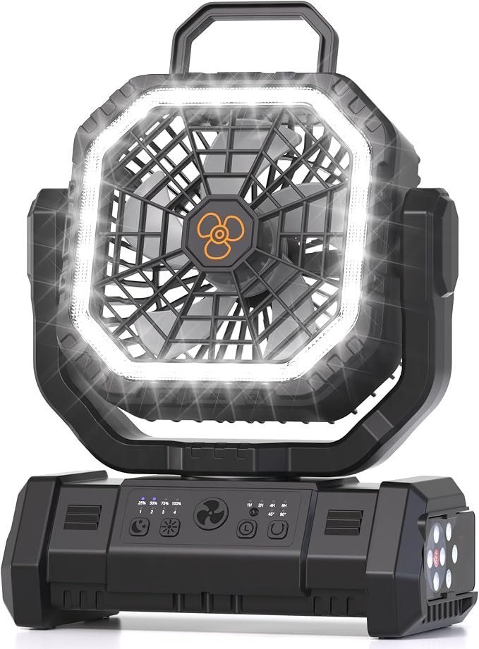 Portable Fan Rechargeable, 20000mAh Cordless Battery Powered Camping Fan by Honesorn