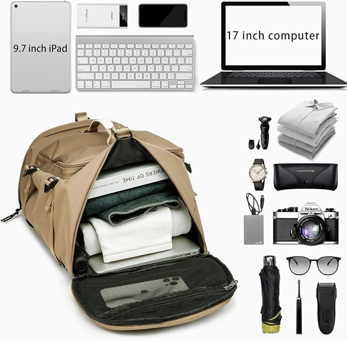 Gym Duffle Bag Waterproof black Laptop Backpack Suitable - Image 2