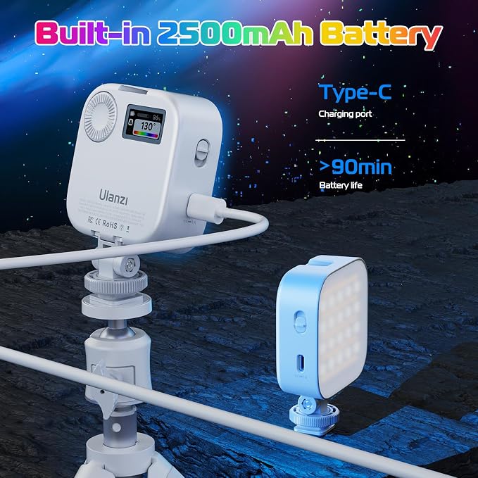 ULANZI U60 RGB Video Lights White LED Camera Light 360° Full Color Portable - Image 5