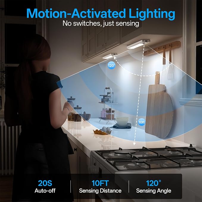 Under Cabinet Lighting Wireless, Rechargeable Motion Sensor Light Indoor - Image 5