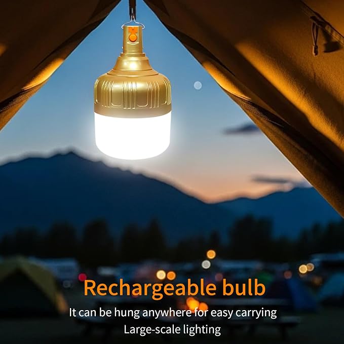 2 Pack Rechargeable LED Camping Lantern, 4000mAh IPX4 Waterproof Tent Light - Image 2