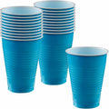 Caribbean Blue Plastic Cups - 12 oz. - Versatile Drinkware by AmscanPartySupplies