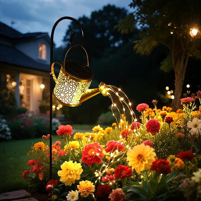 X-PREK Solar Garden Lights Outdoor Lanterns Decoration, Metal Solar Watering - Image 6