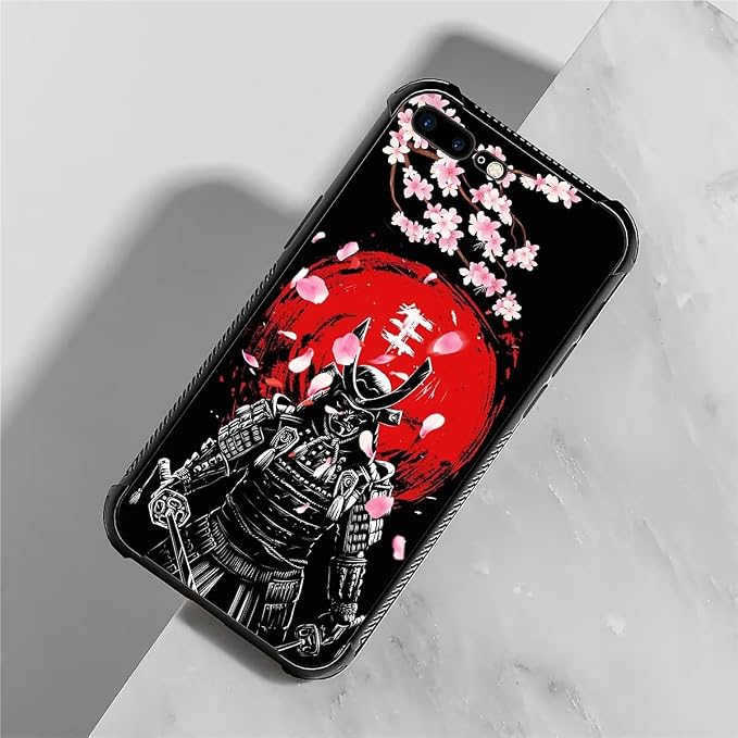 for iPhone 7/8 Case, Sakura Japanese Samurai Pattern Graphic Design Girl Boy - Image 7
