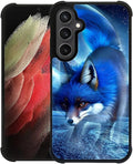 for Samsung Galaxy S23 FE Case, Snowy Mountain Fox Lake Pattern Graphic Design by FKBRCL4U