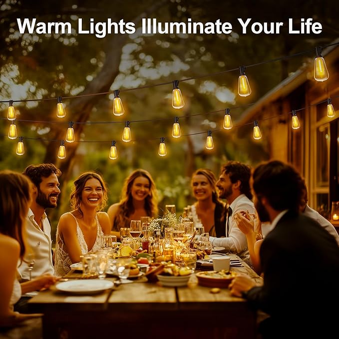 MGVIH Outdoor String Led Patio Lights - 50Ft 15M Outside Waterproof Light ST38 - Image 5