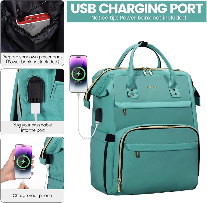 LOVEVOOK Laptop Backpack for Women, 18 Inch Professional Womens Travel Backpack - Image 3