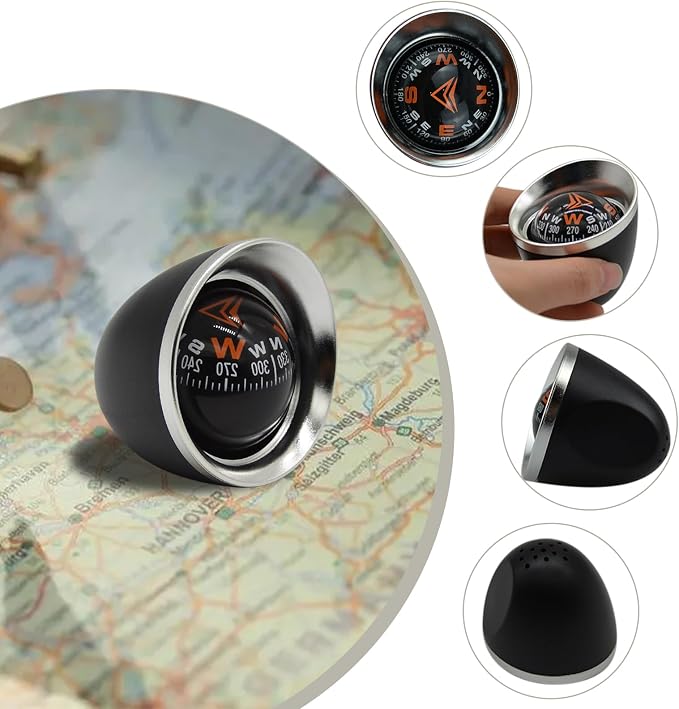Mini Car Ball Compass, Marine Compass Interior Mount Dash Guide Hiking - Image 4