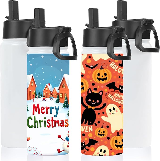 Volhoply 18oz Insulated Water Bottle Bulk 4 Pack, Kids Stainless Steel Water by LiveFully%EF%BC%8CDrinkFreely%E2%80%94KeepGoingwithVolhoply%EF%BC%81