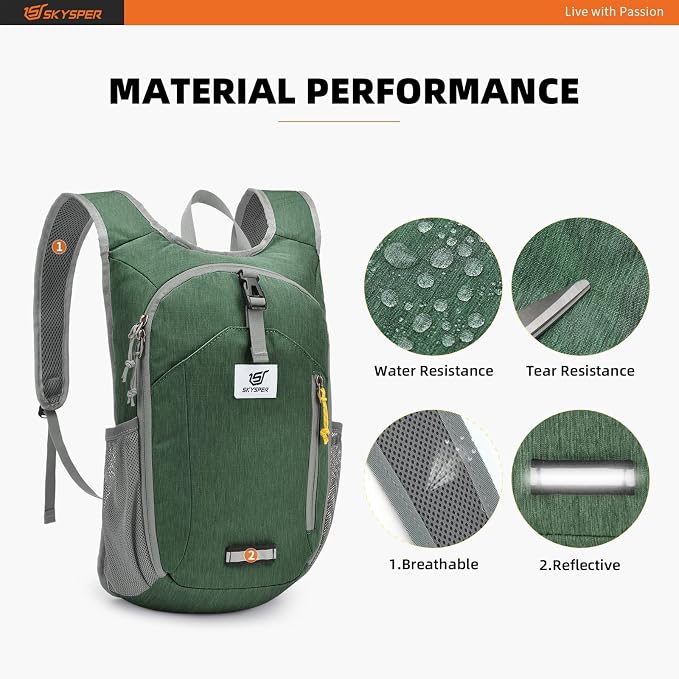 SKYSPER 10L Hiking Backpack Small Hiking Daypack Packable Lightweight Travel - Image 4