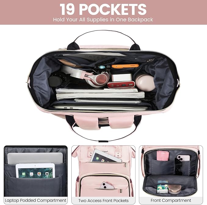 LOVEVOOK Laptop Backpack for Women, 17 Inch Professional Womens Travel Backpack - Image 2