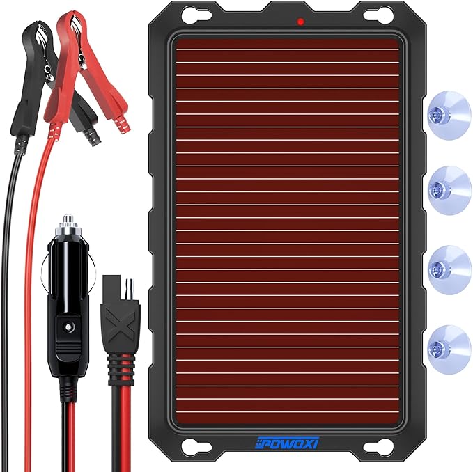 POWOXI 3.3W-Solar-Battery-Trickle-Charger-Maintainer -12V Portable Waterproof by POWOXI