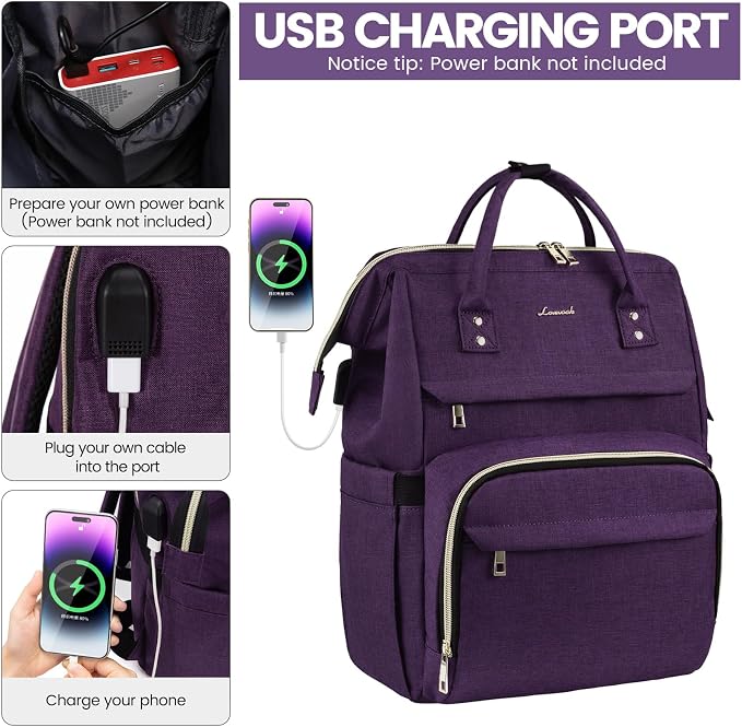 LOVEVOOK Laptop Backpack for Women, 17 Inch Professional Womens Travel Backpack - Image 4