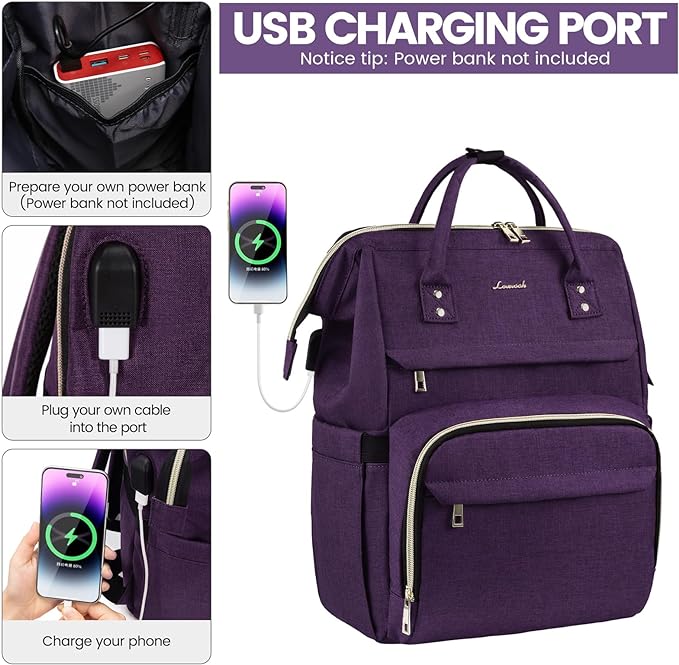 LOVEVOOK Laptop Backpack for Women, 18 Inch Professional Womens Travel Backpack - Image 3