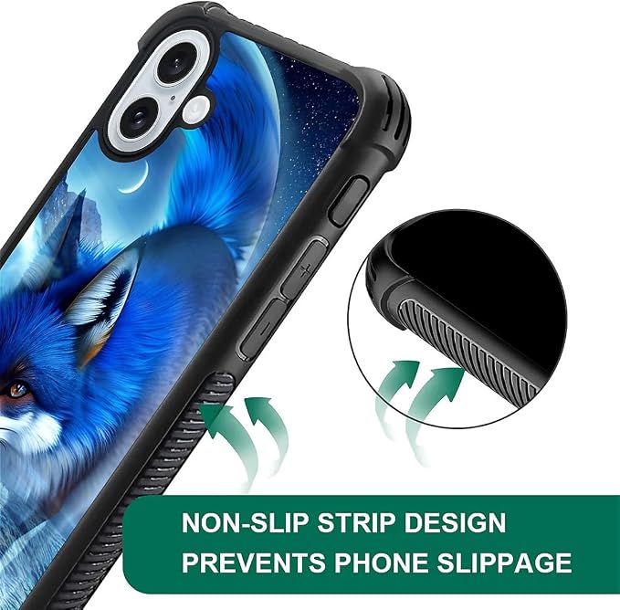 for iPhone 16 Plus Case, Snowy Mountain Fox Lake Pattern Graphic Design Girl - Image 6