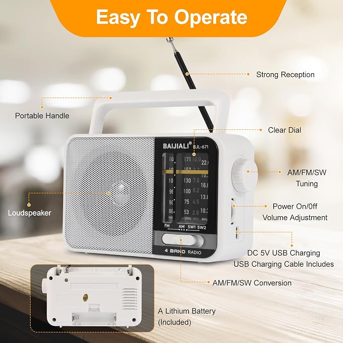 BAIJIALI AM FM SW Portable Radio - Image 5