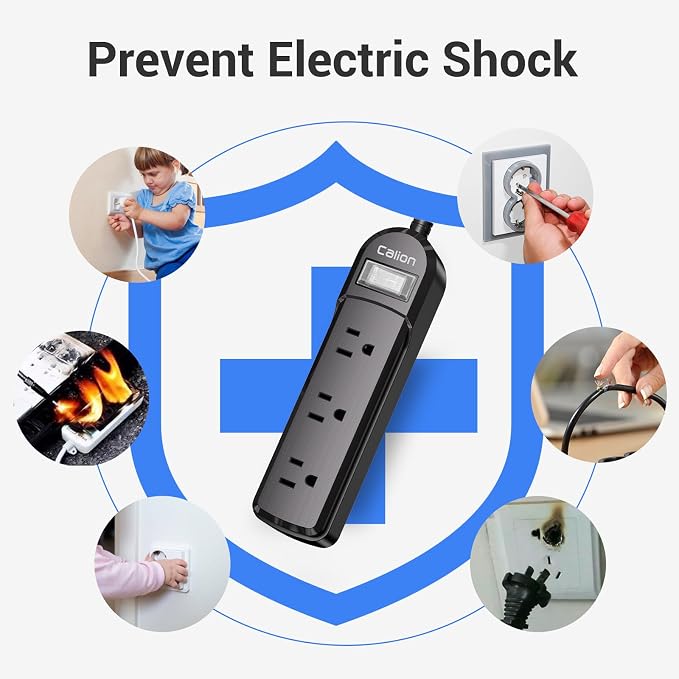 IPX6 Outdoor Power Strip Weatherproof, 10 FT SJT 16AWG Extension Cord 3 Wide - Image 7