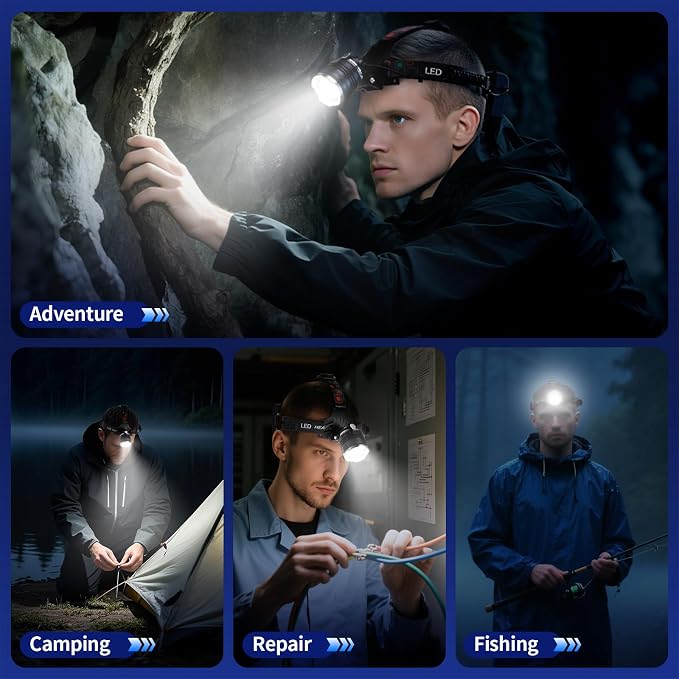 Rechargeable Headlamp Super Bright, 5 Modes Head Lamp - Image 8