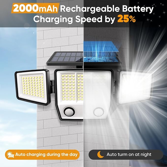 MDCMDCM Solar Motion Sensor Outdoor Lights Waterproof - Image 3