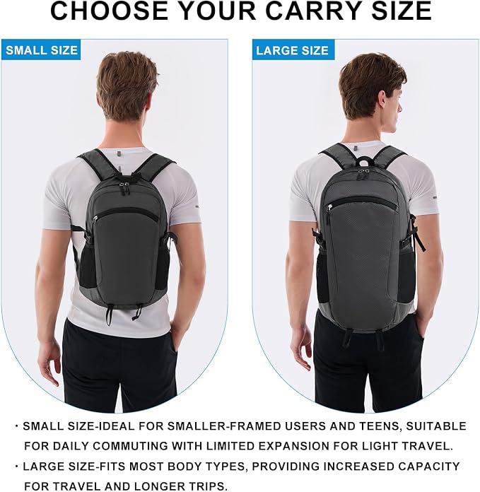 Lightweight Hiking Backpack 30L Packable Foldable Daypack Collapsible Travel - Image 3