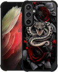 for Samsung Galaxy S23 FE Case, Entwined Rose Snake Pattern Graphic Design Girl by FKBRCL4U
