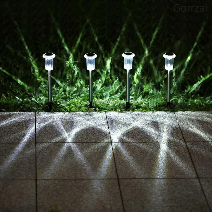 Solar Pathway Lights 10 Pack Solar Lights Outdoor Waterproof 6000K Cold White - Image 6
