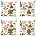 Ambesonne Adventure Throw Pillow Cushion Case Pack of 4, Camping Equipment by Ambesonne