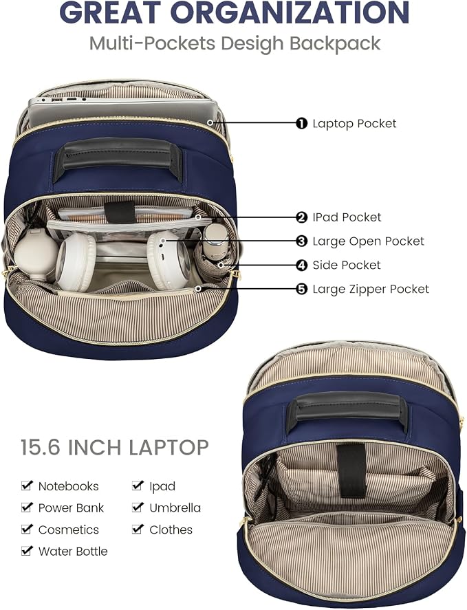 LOVEVOOK Laptop Backpack Purse for Women, Work Business Travel Computer Bags - Image 3