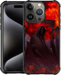 for iPhone 16 Pro Case, Death by The Red Moon Pattern Graphic Design Girl Boy by FKBRCL4U