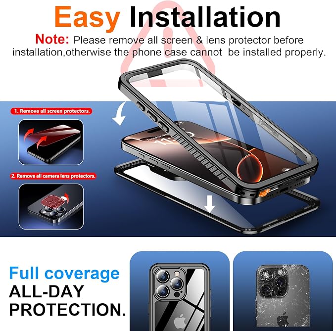 SPIDERCASE for iPhone 16 Pro Max Case Waterproof, Built-in Screen & Camera - Image 7