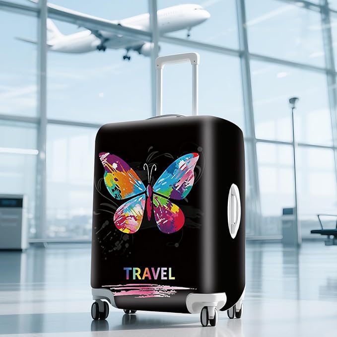 ANNA QUEEN Colorful Butterfly Travel Luggage Cover -Stretchable Airplane - Image 9