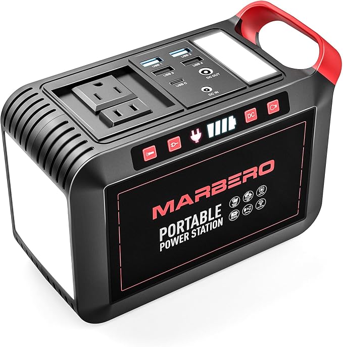 MARBERO 200W Portable Power Station 148Wh Camping Solar Generator Laptop Power by MARBERO
