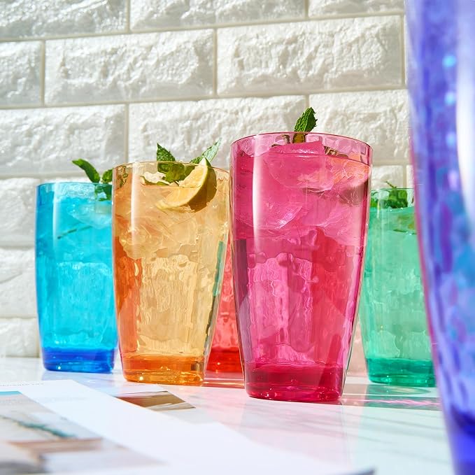 Khen Iceberg Plastic Reusable Drinking Glasses Restaurant Cups Style 19 oz - Image 3