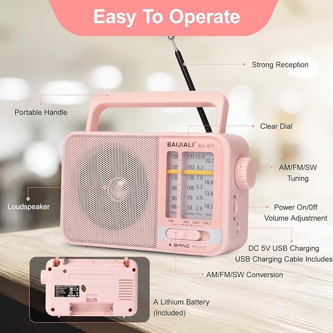 Portable AM/FM Transistor Radio - Image 3