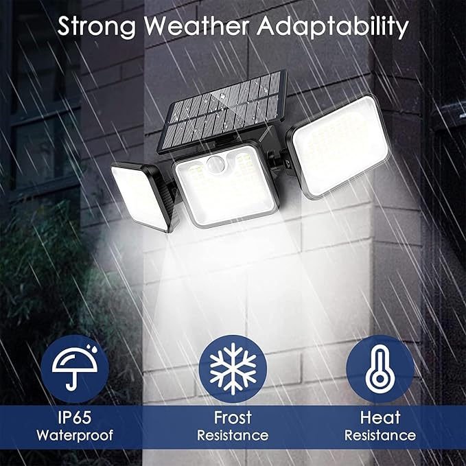2 Pack 180 LED Solar Flood Light Outdoor, Motion Sensor Outdoor Lights - Image 5