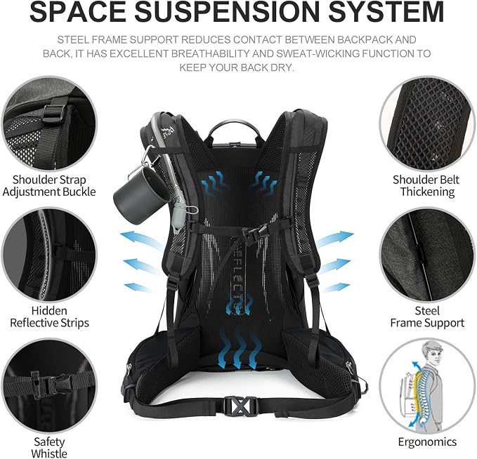 IX INOXTO Hiking Backpack, 26L/40L Waterproof Hiking Daypack - Image 4