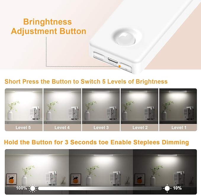 Under Cabinet Lighting, USB Rechargeable Motion Sensor Light Indoor, Battery - Image 6