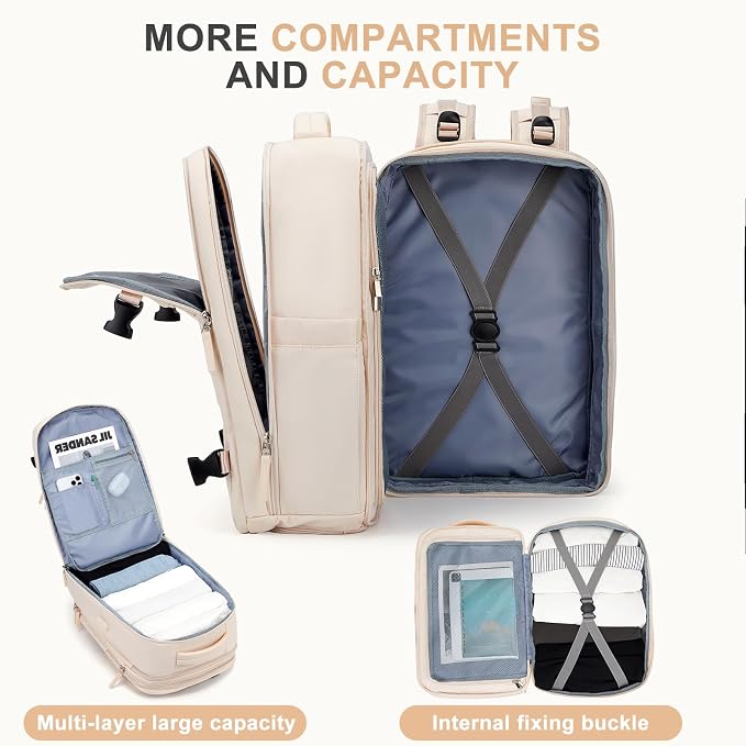 coowoz Large Travel Backpack For Women Men, Carry On Backpack, Hiking Backpack - Image 3