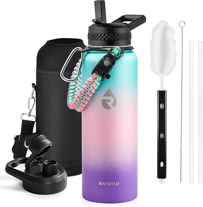 RAYMYLO Insulated Water Bottle 40 oz, Triple Wall Vacuum Stainless Steel by RAYMYLO
