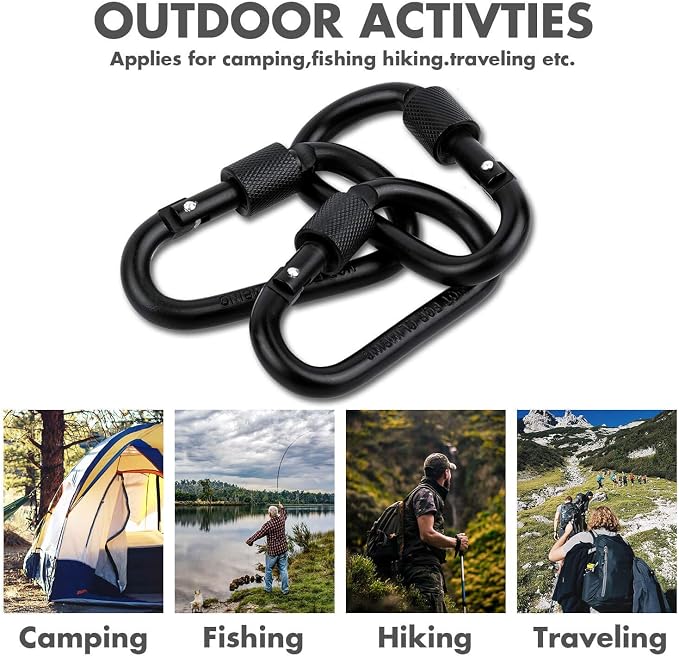 Cridoz Locking Carabiner D Ring Clips - Image 3