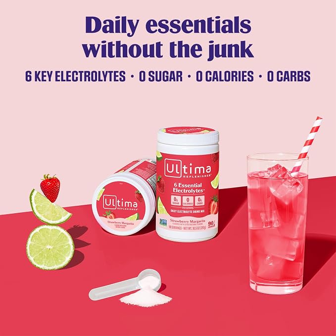 Ultima Replenisher Daily Electrolyte Powder Drink Mix – Sugar Free – Strawberry - Image 2