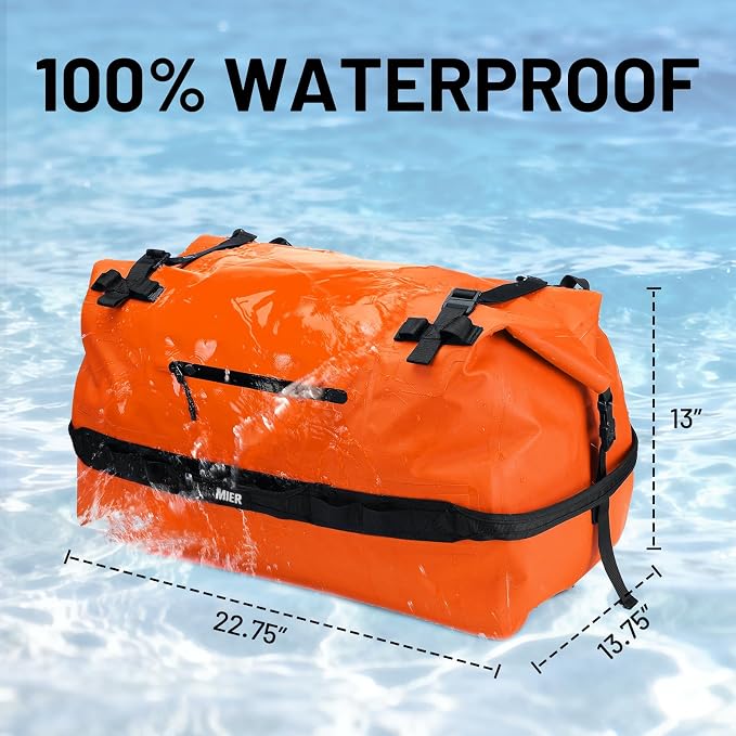 MIER Waterproof Duffel Bag Motorcycle Dry Bag Backpack Large Roll-Top Heavy - Image 2