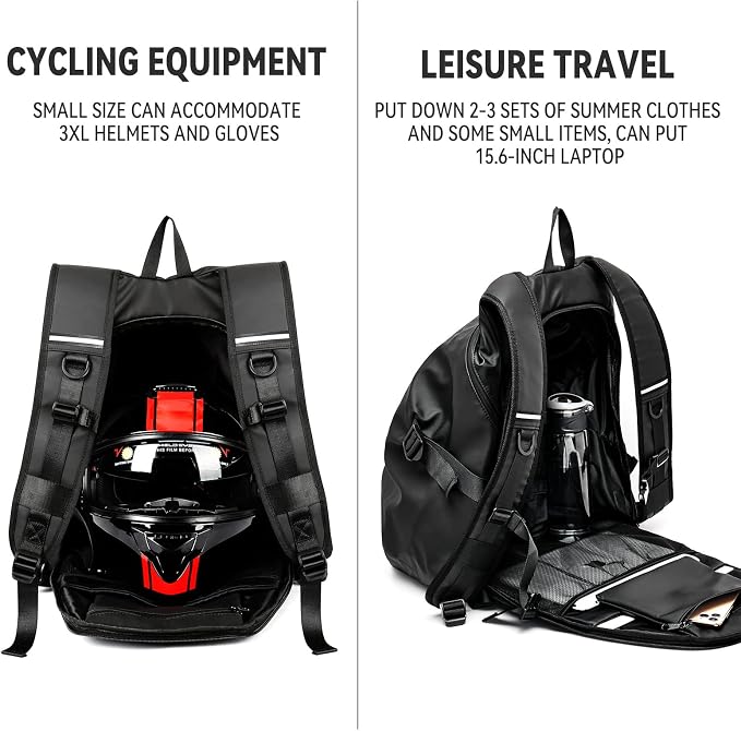 Motorcycle Backpacks for Men and women, Waterproof Helmet Backpack, Motorcycle - Image 8