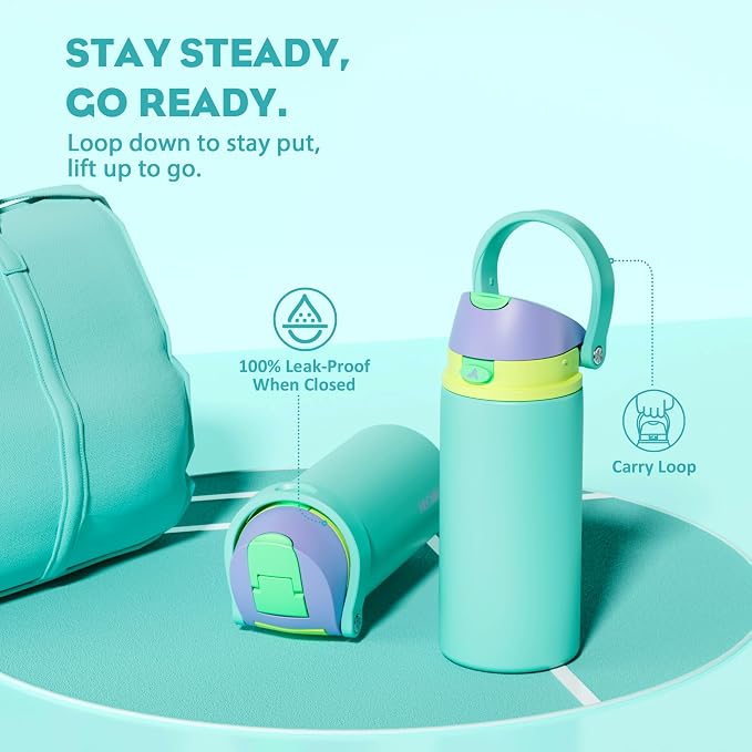 POWCAN 18 oz Insulated Water Bottle: 2-in-1 Push-Button Spout & Quick-Flip Straw - Image 4
