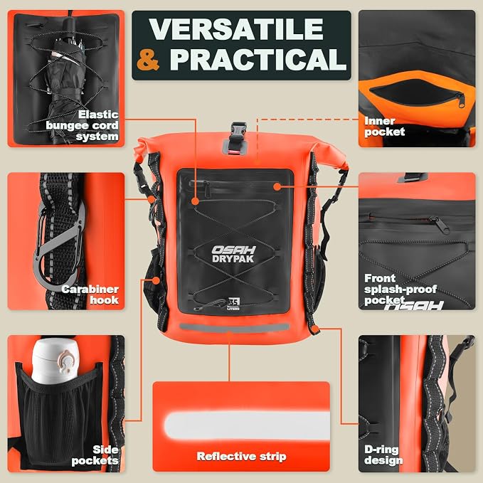 OSAH DRYPAK Waterproof Backpack Dry Bag 35L/55L/85L – Heavy Duty Roll-Top - Image 3